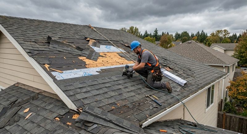 Damaged Roof Replacement in Union City, GA
